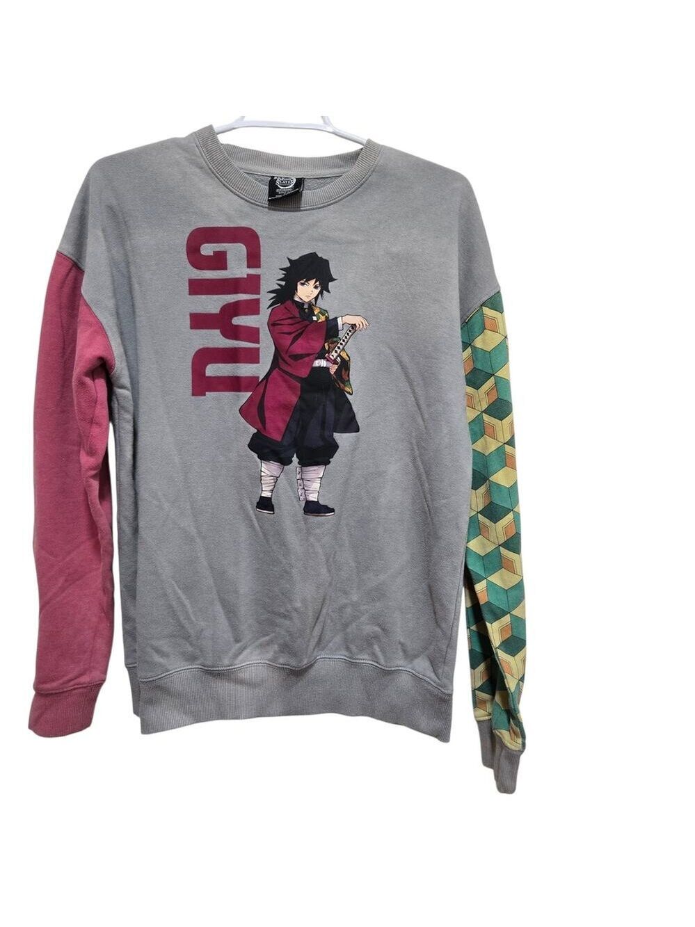 BoxLunch Demon Slayer Giyu Tomioka Colorblock Fleece Sweatshirt Size S